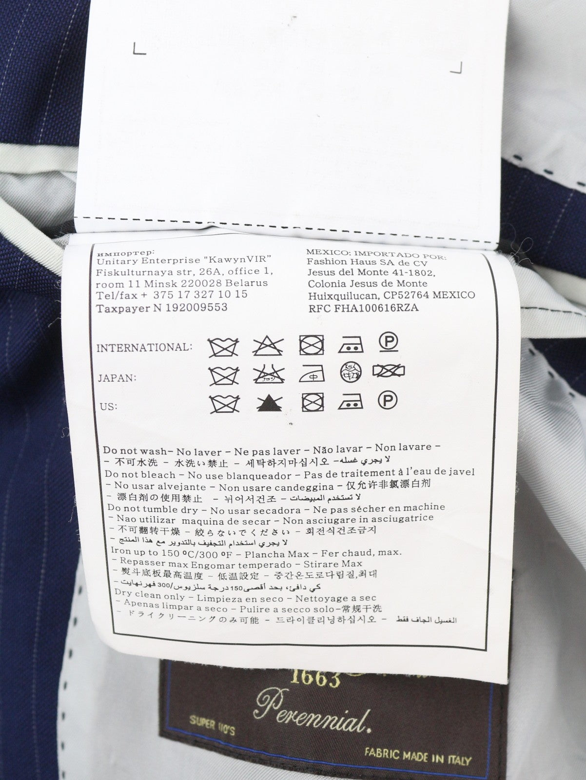 SUITSUPPLY Lazio Single Breasted Men Blazer UK32R Blue Wool Slim Fit Pinstriped