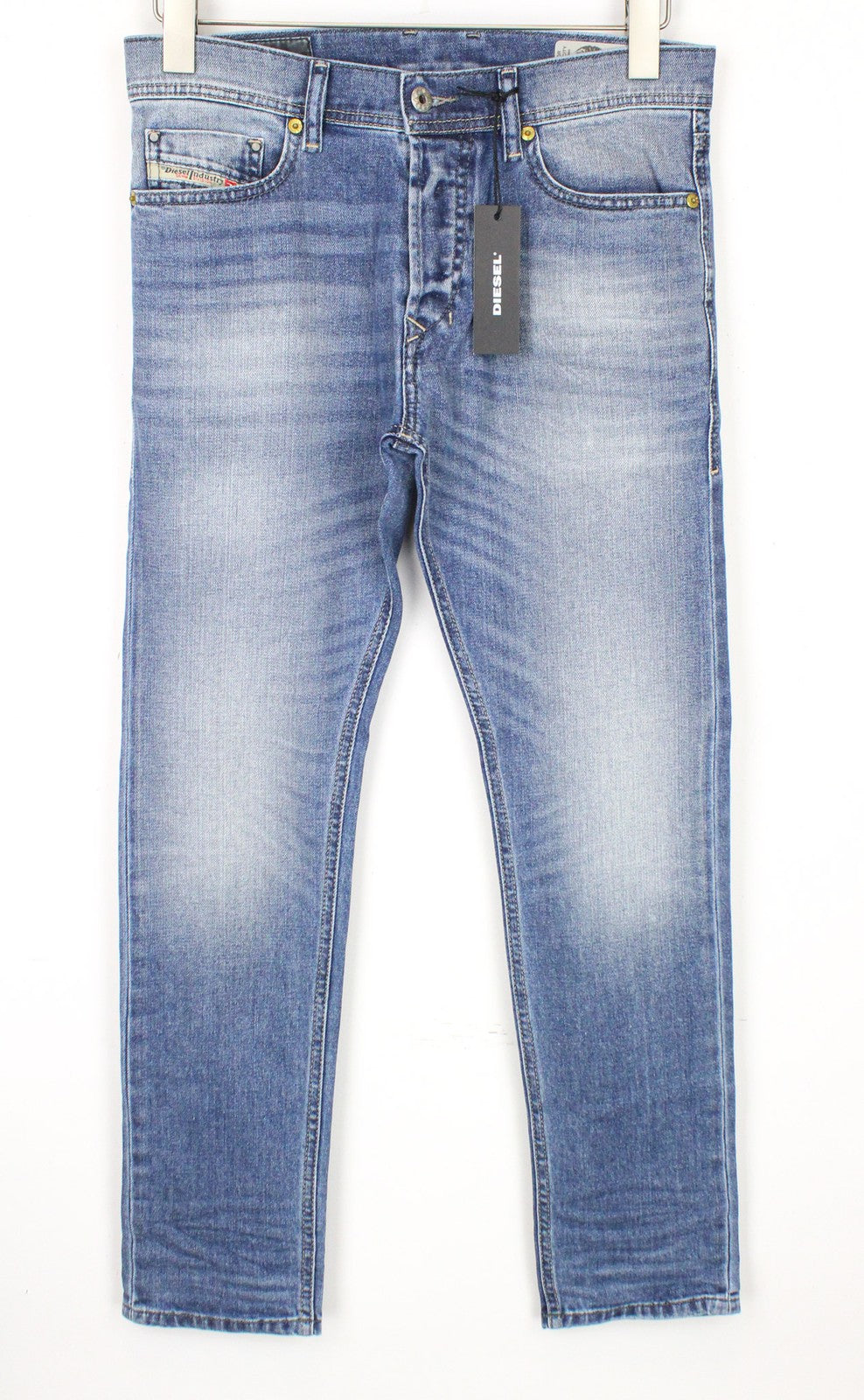 DIESEL Tepphar 0842H Men's W27/L30 Jeans Slim Carrot Fit Button Light Blue