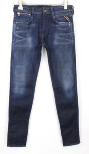 REPLAY Anbass Men's W29/L32 Jeans Slim Fit Casual Blue Denim Stretch Washed