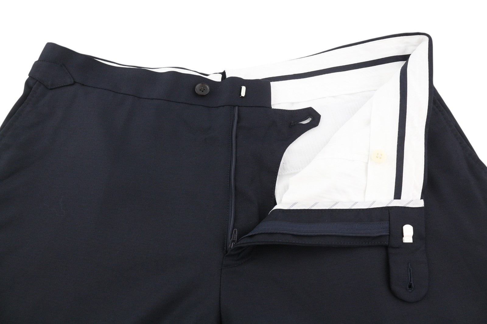 SUITSUPPLY Havana Peak Jetted Ferrara Soho Men Suit UK44R Blue Wool 3 Piece