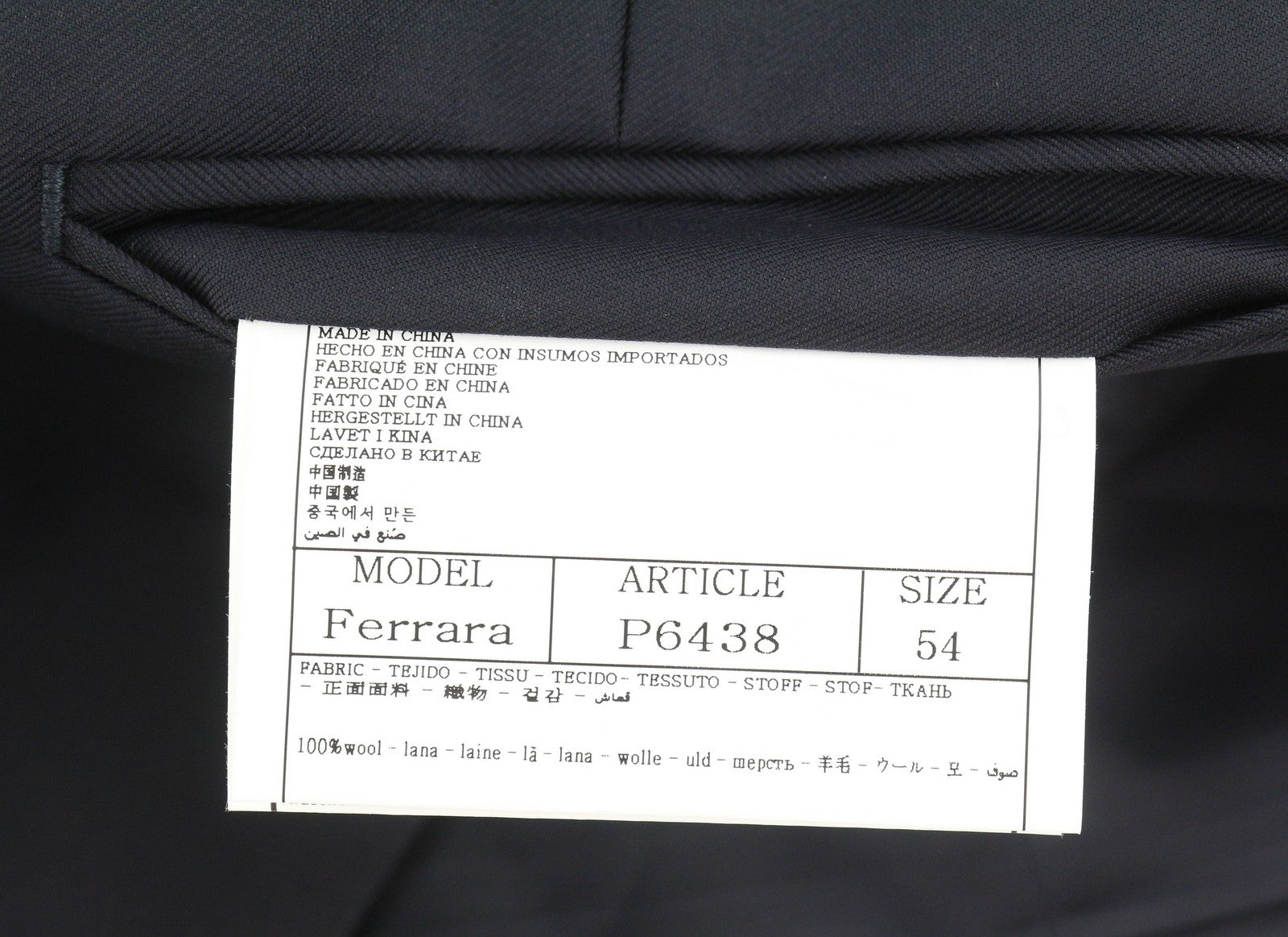 SUITSUPPLY Havana Peak Jetted Ferrara Soho Men Suit UK44R Blue Wool 3 Piece