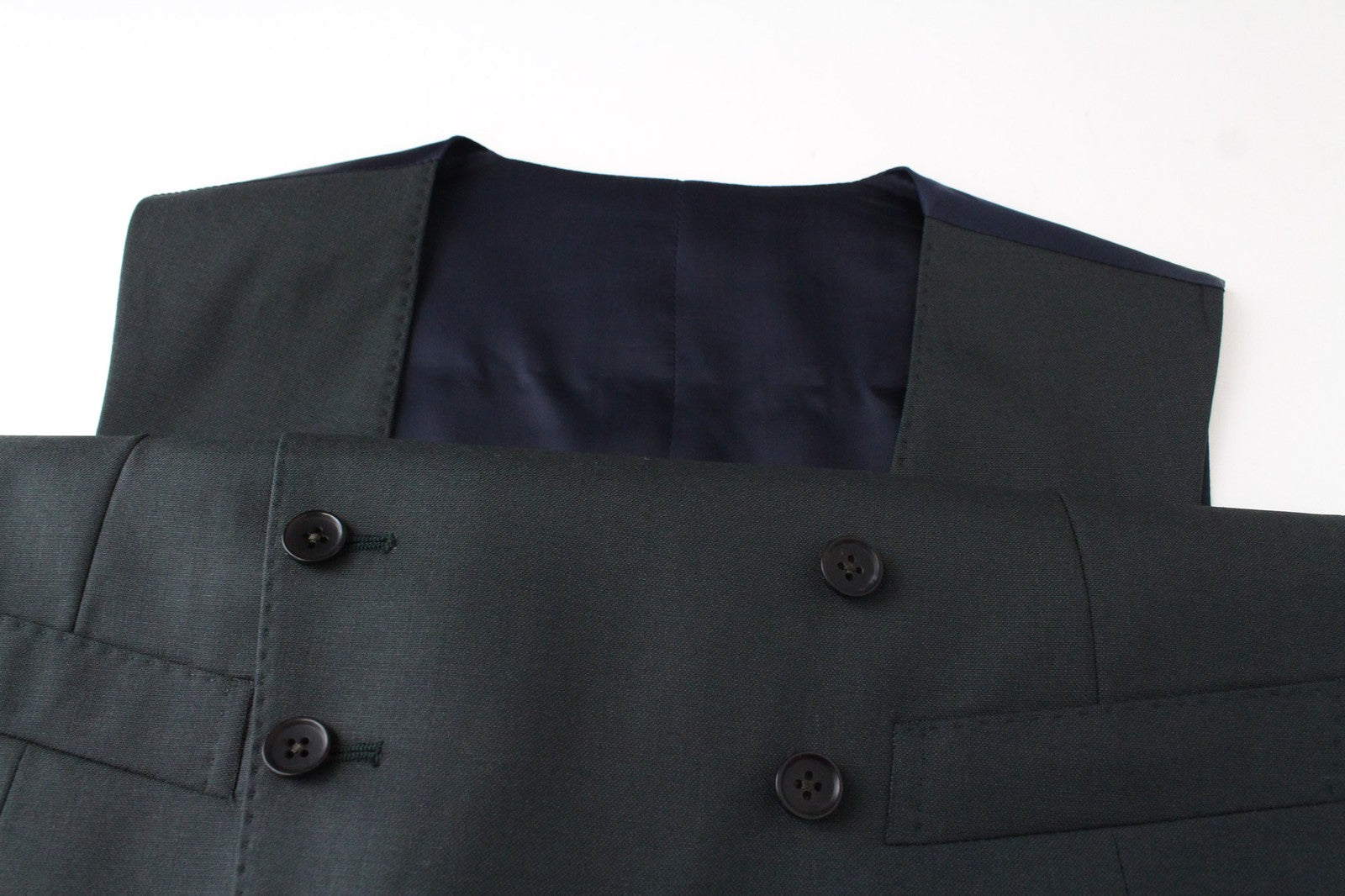 SUITSUPPLY Lazio Men's UK32R Suit 2 Piece Wool Blazer Waistcoat Lined Green