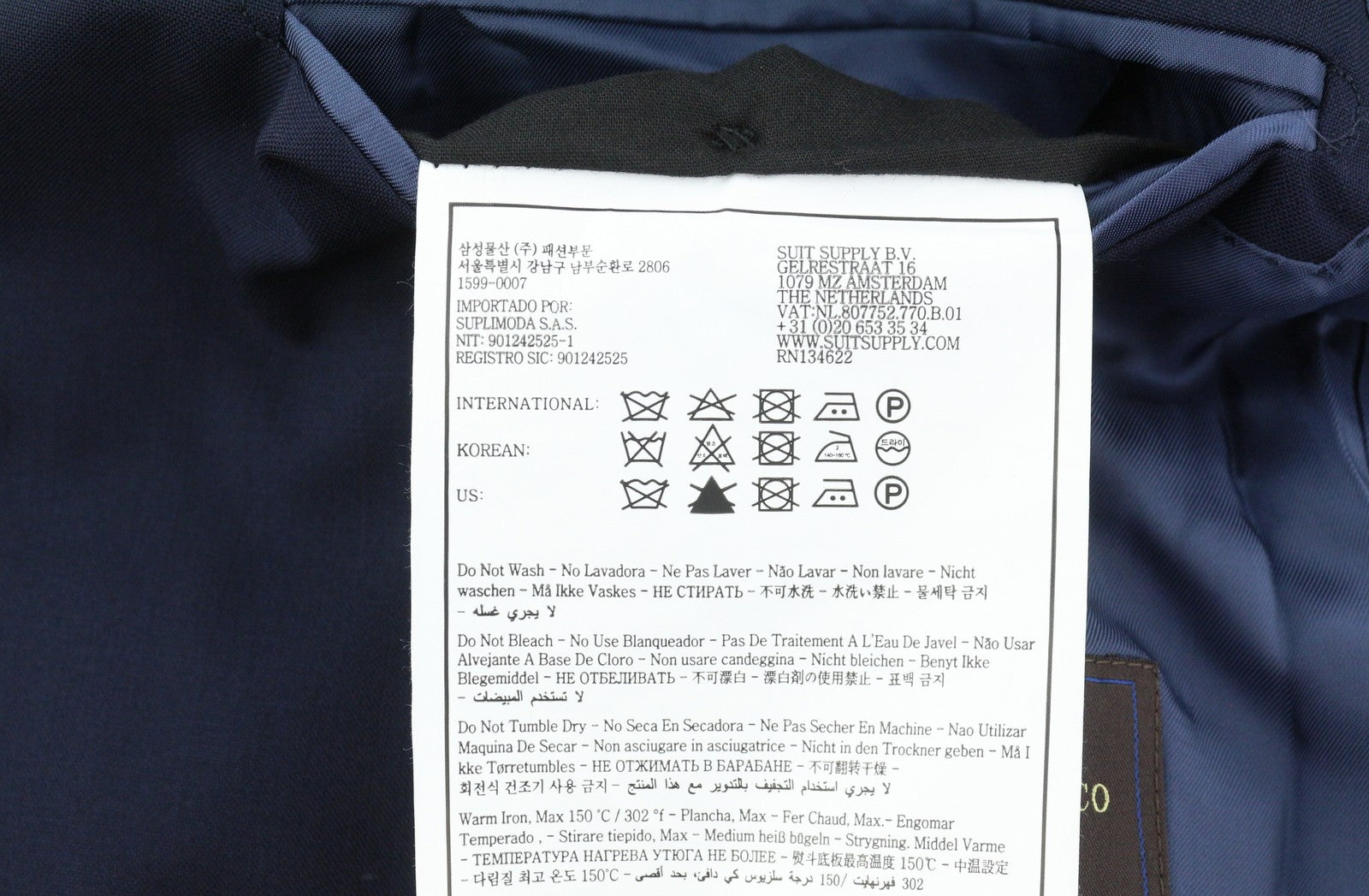 SUITSUPPLY La Spalla Men Suit UK36S / W27 Blue Wool Single-Breasted 2 Piece