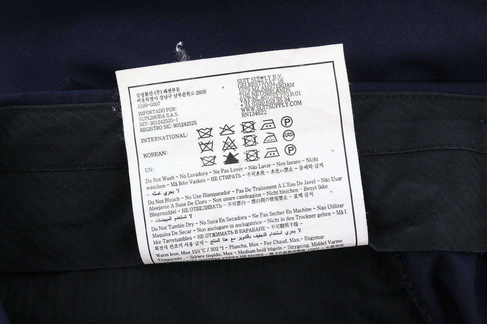 SUITSUPPLY La Spalla Men Suit UK36S / W27 Blue Wool Single-Breasted 2 Piece