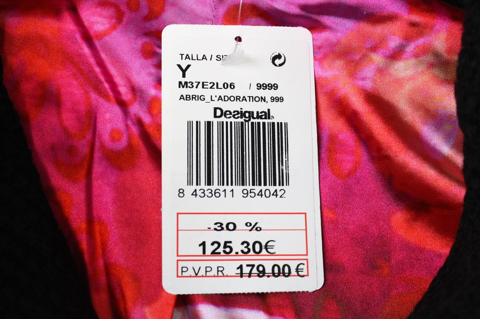 DESIGUAL L'Adoration Women's EU38 Coat Mid-Length Black Wool Designer Blend