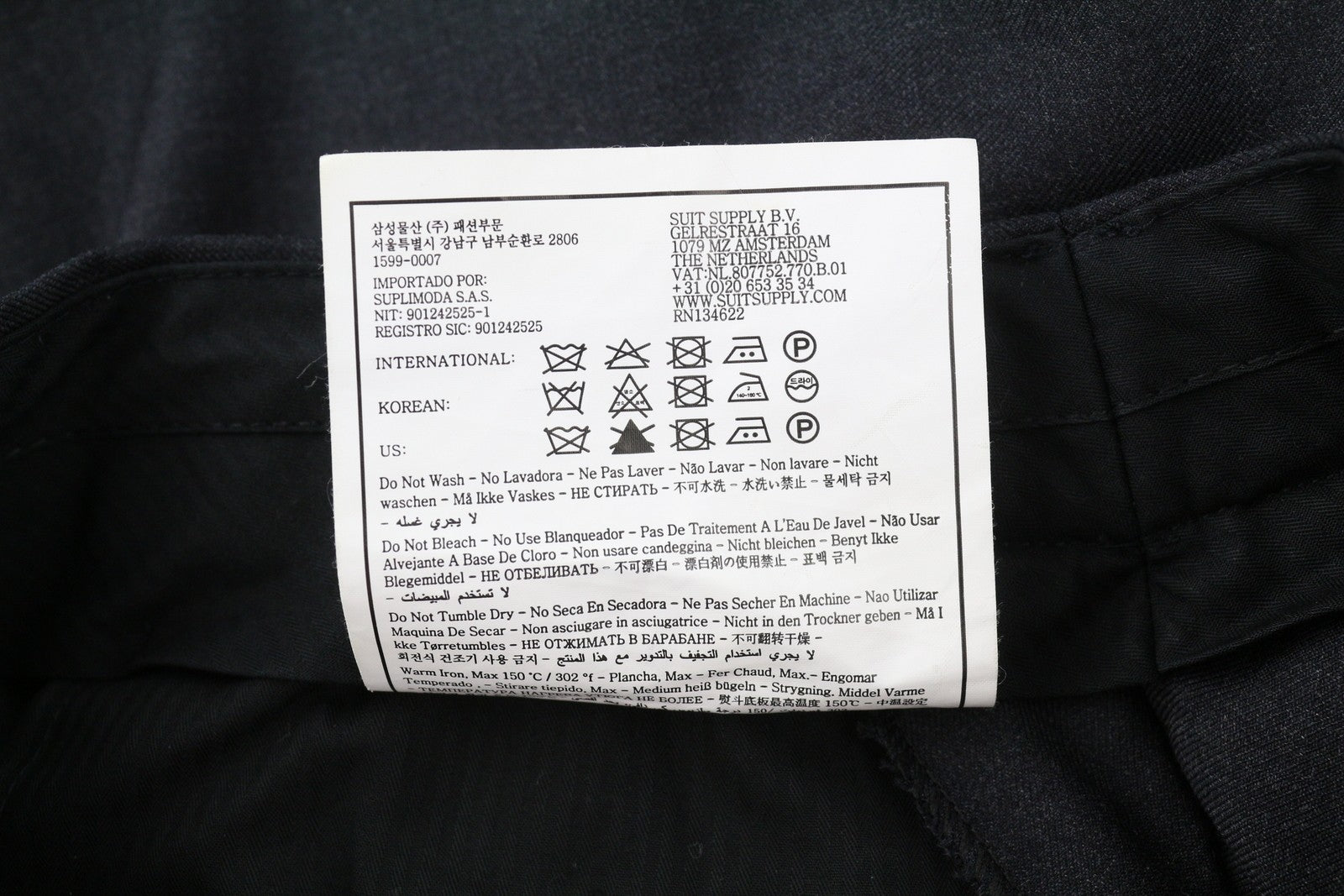 SUITSUPPLY La Spalla Men Suit UK36R Dark Grey Wool Peak Lapel Single-Breasted