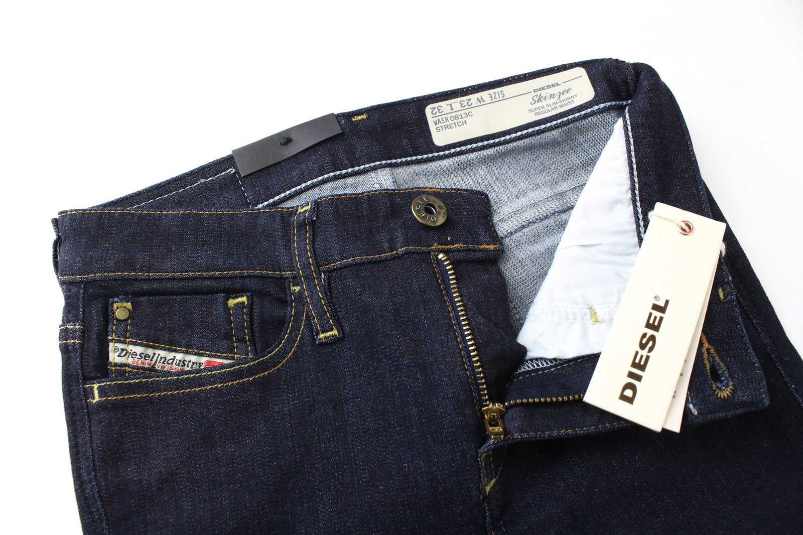 DIESEL Skinzee 0813C Women's W23/L32 Jeans Super Skinny Slim Stretch Blue Girls