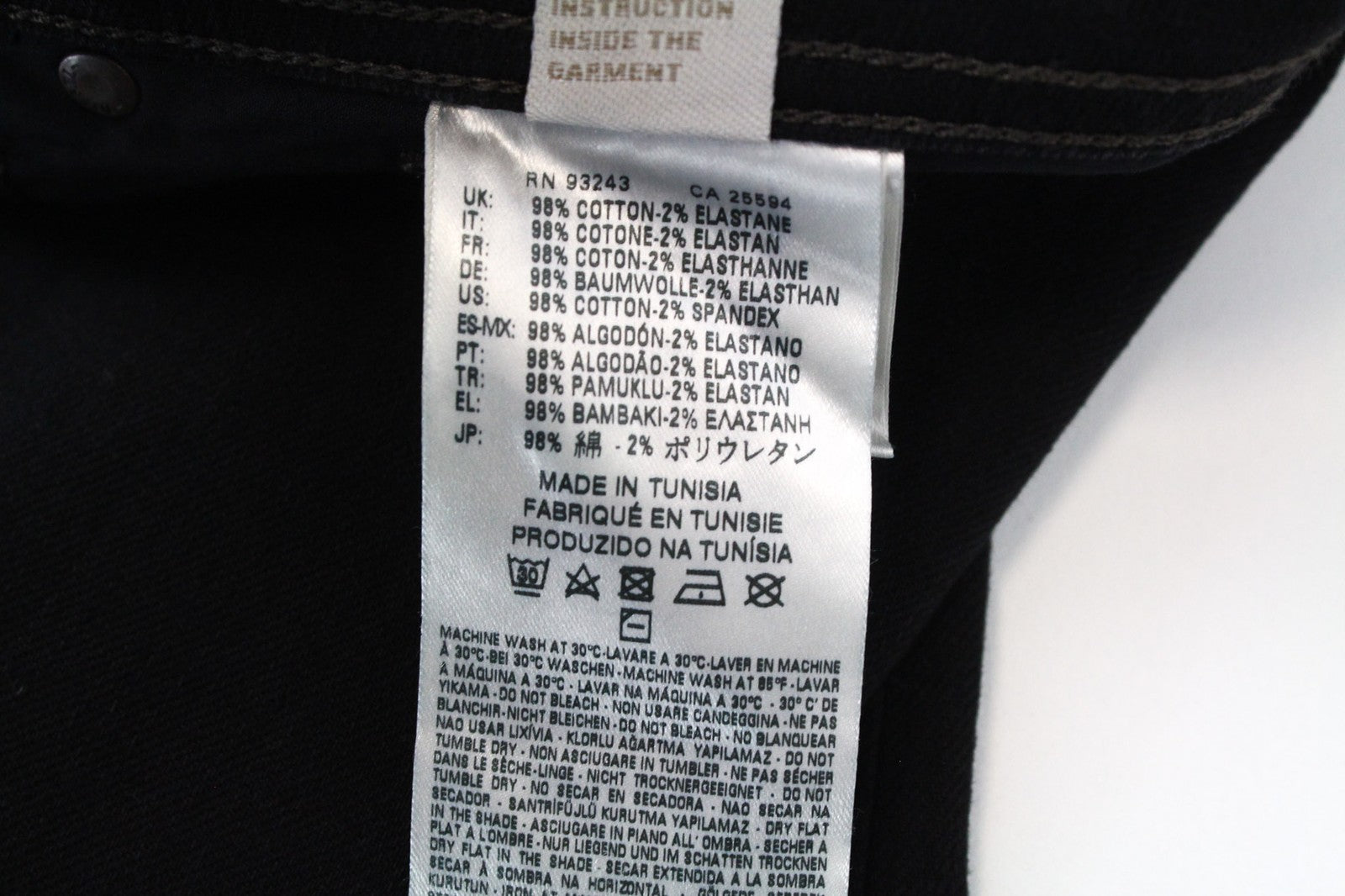 DIESEL Waykee 0886Z Men's W27/L32 Jeans Straight Fit Regular Stretch Black