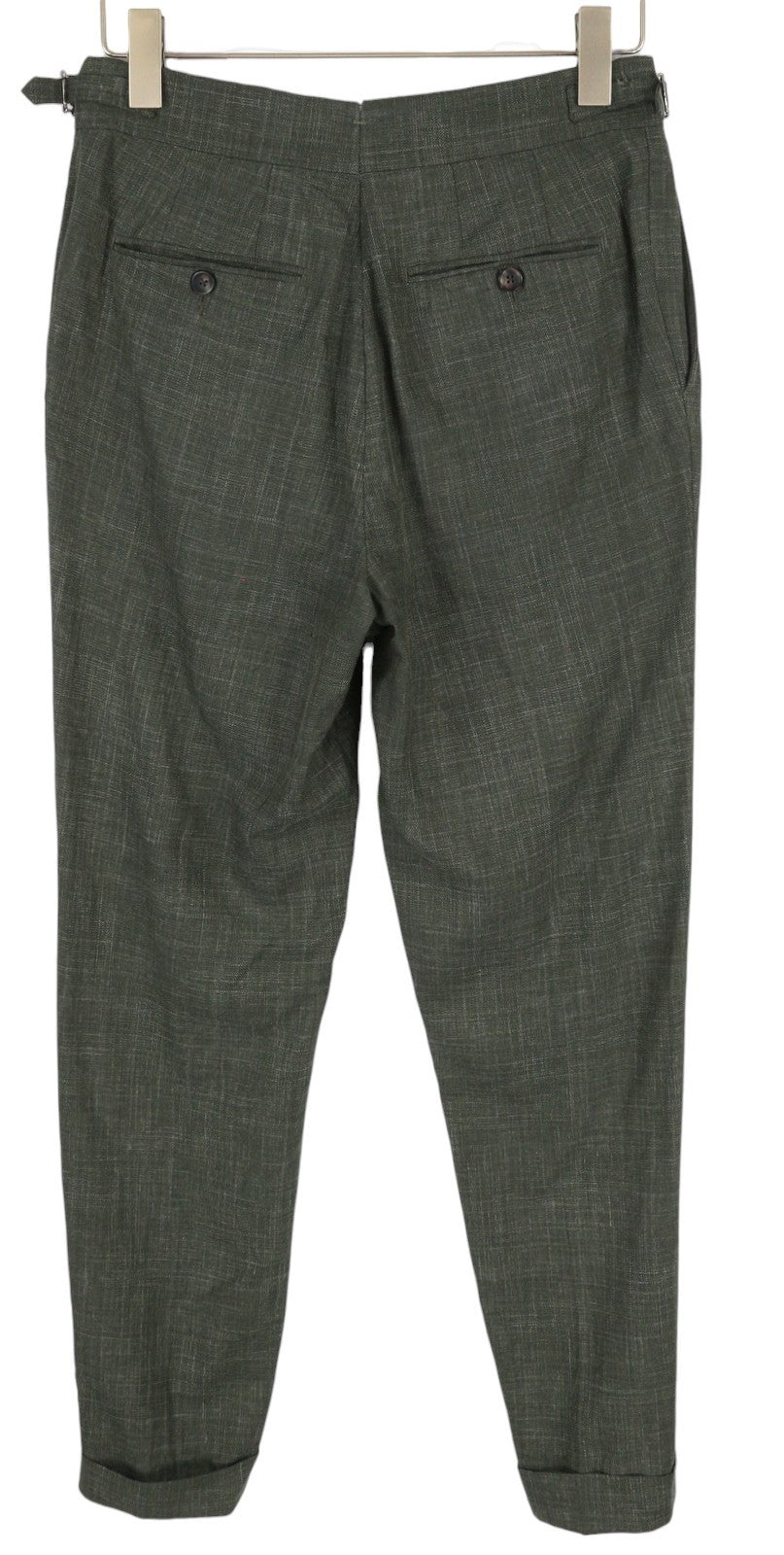 SUITSUPPLY Havana Patch Wide Lapel FL Men Suit UK38R Green Wool Silk Linen 2in1