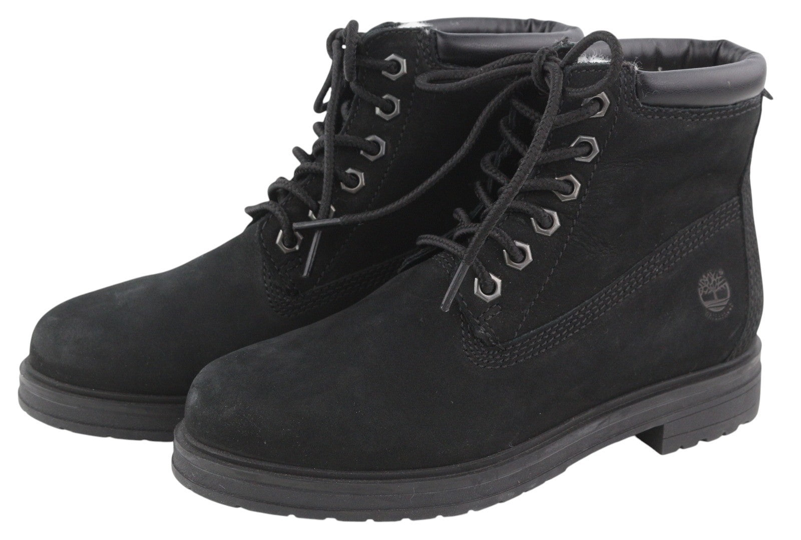 TIMBERLAND Women Boots EU37.5 Black Leather Waterproof Shearling Lined Winter