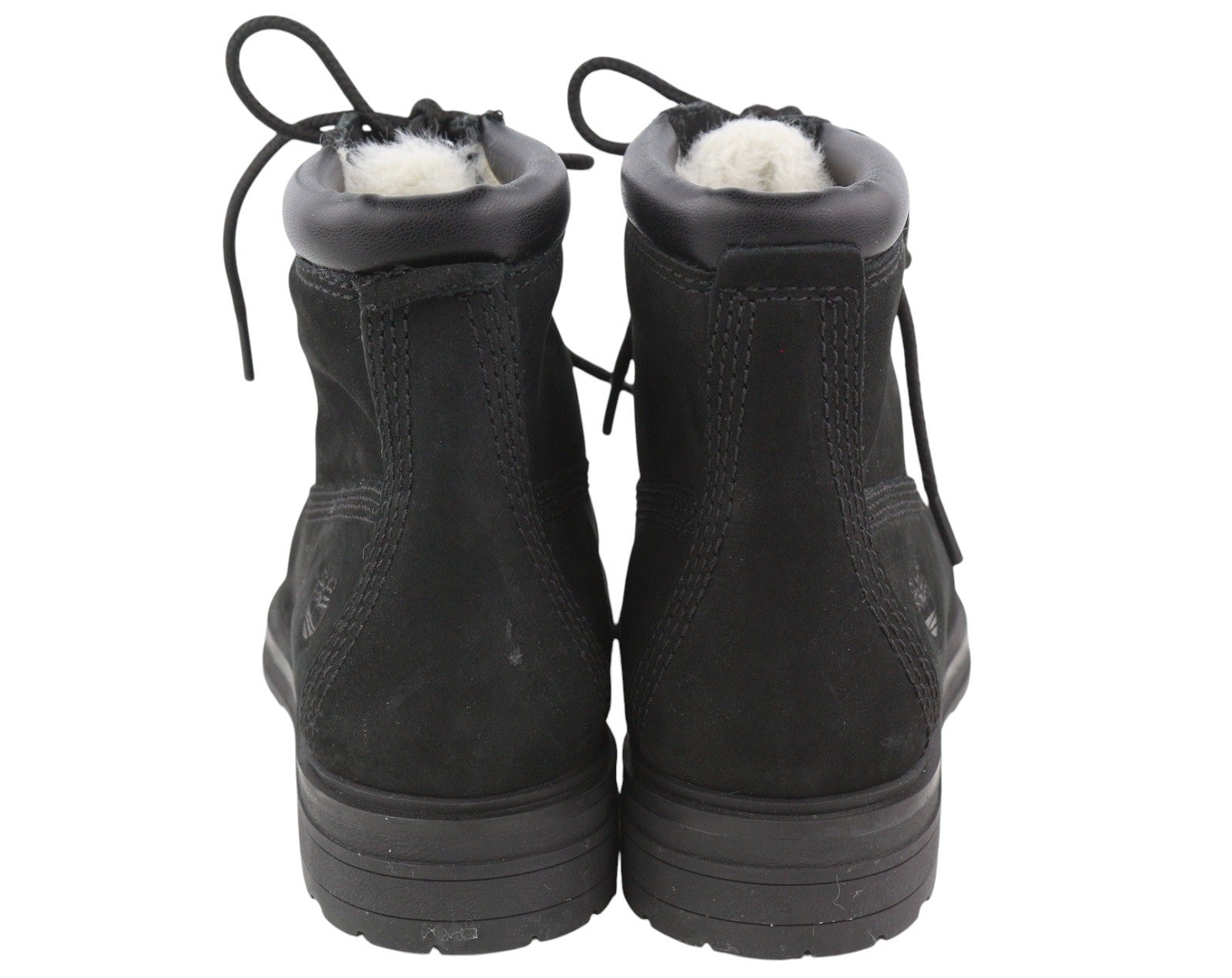 TIMBERLAND Women Boots EU37.5 Black Leather Waterproof Shearling Lined Winter