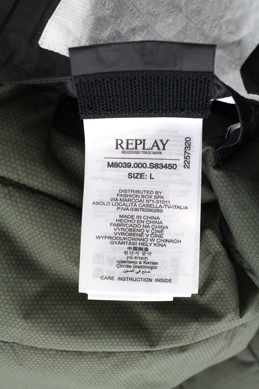 REPLAY Men's Black Bomber Jacket L Lined Patched Logo Rib Knit Trim