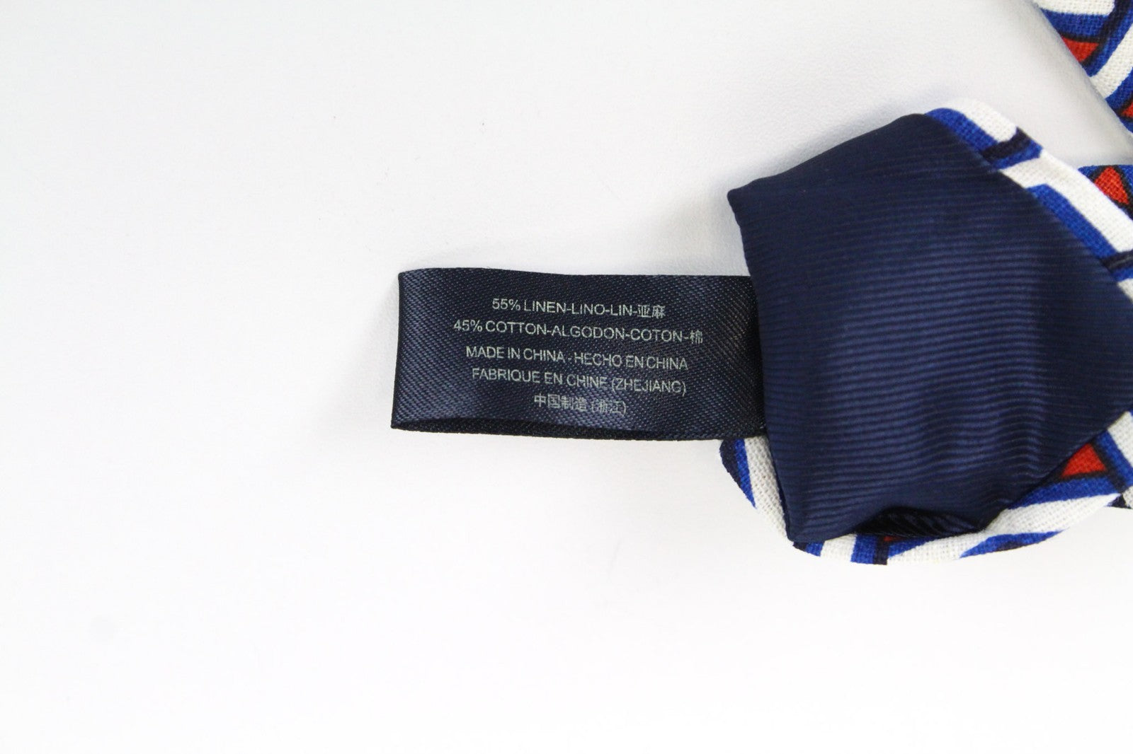 SUITSUPPLY Tie 148 x 8 cm Blue Linen Cotton Geometric Patterned Men's