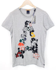 SCOTCH & SODA Men's T-Shirt M Melange Grey Cotton Jersey Crewneck Fit