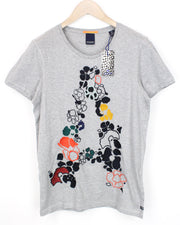 SCOTCH & SODA Men's M T-Shirt Grey Melange Cotton Crewneck Classic Style