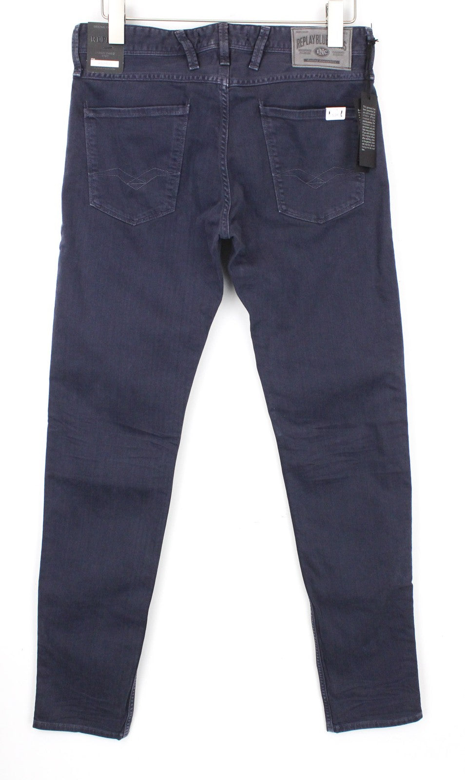 REPLAY Grover W30/L34 Purple Bull Twill Stretch Jeans Straight Zip Fly