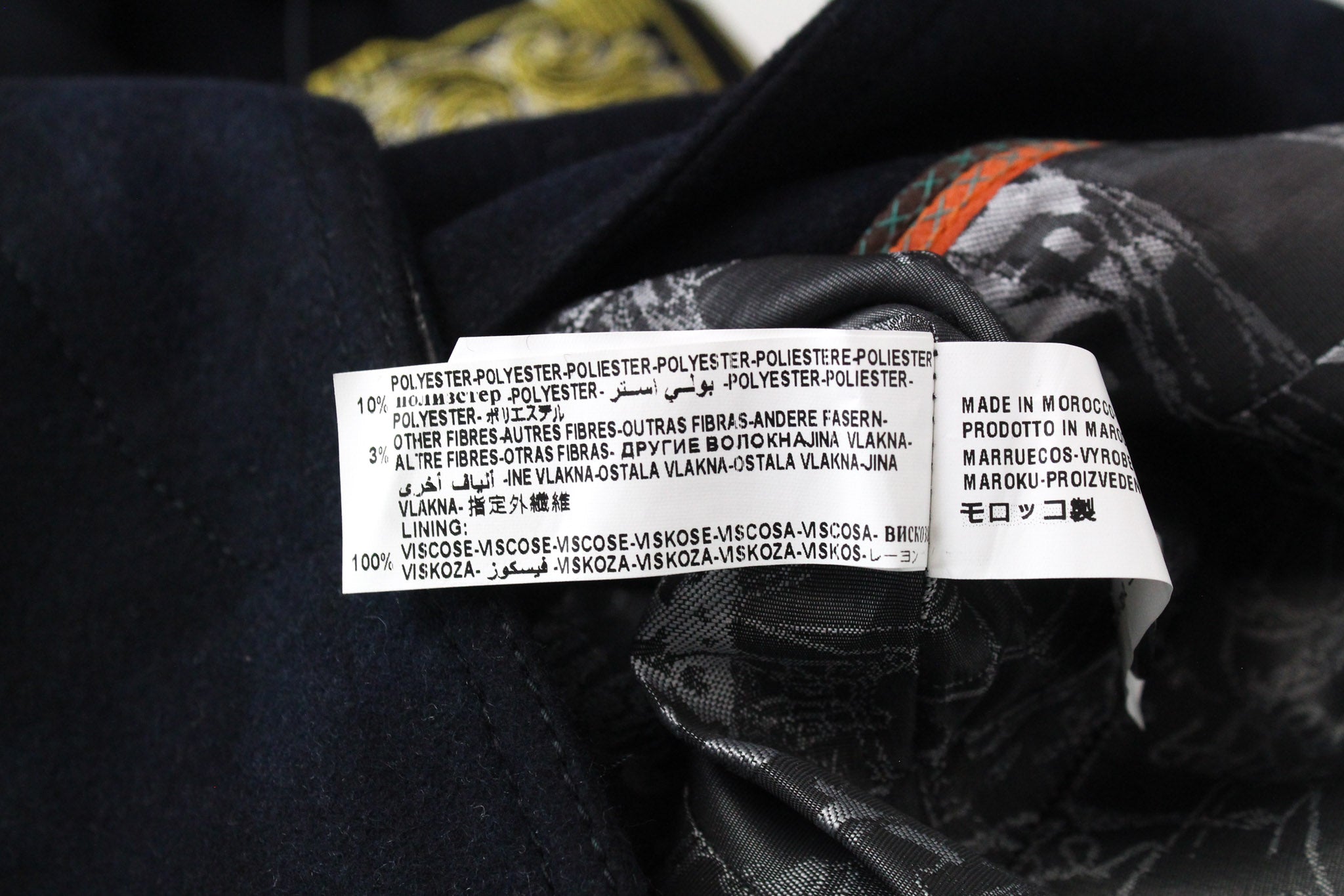 DESIGUAL Snow Robot EU36 Navy Wool Coat Checked Designer Mid-Length Look