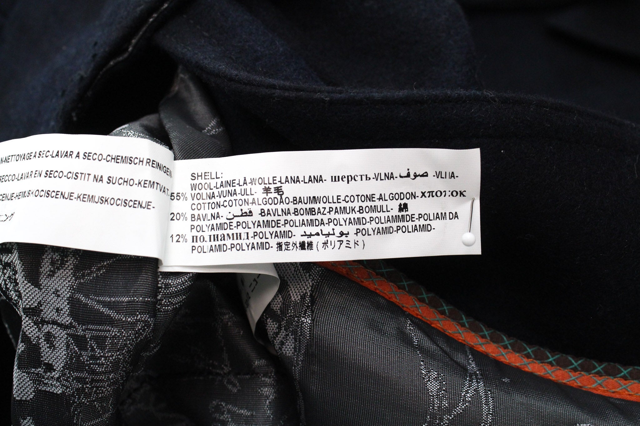 DESIGUAL Snow Robot EU36 Navy Wool Coat Checked Designer Mid-Length Look