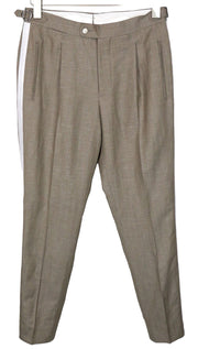 SUITSUPPLY Brescia Men's UK34R Tux Pants Pleated Brown Wool Linen Blend