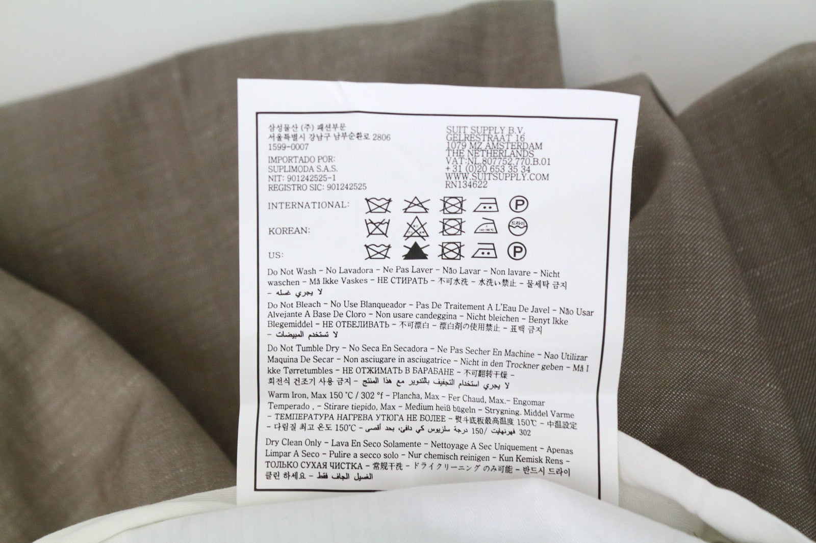 SUITSUPPLY Brescia Men's UK34R Tux Pants Pleated Brown Wool Linen Blend