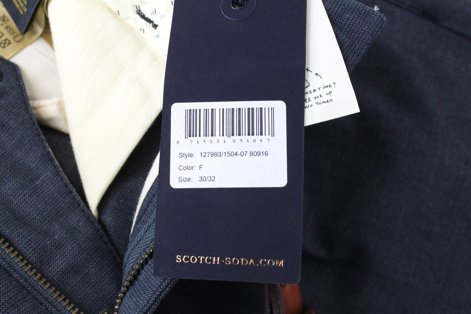 SCOTCH & SODA Stuart W30/L32 Grey Slim Pleated Non-Stretch Men's Chino