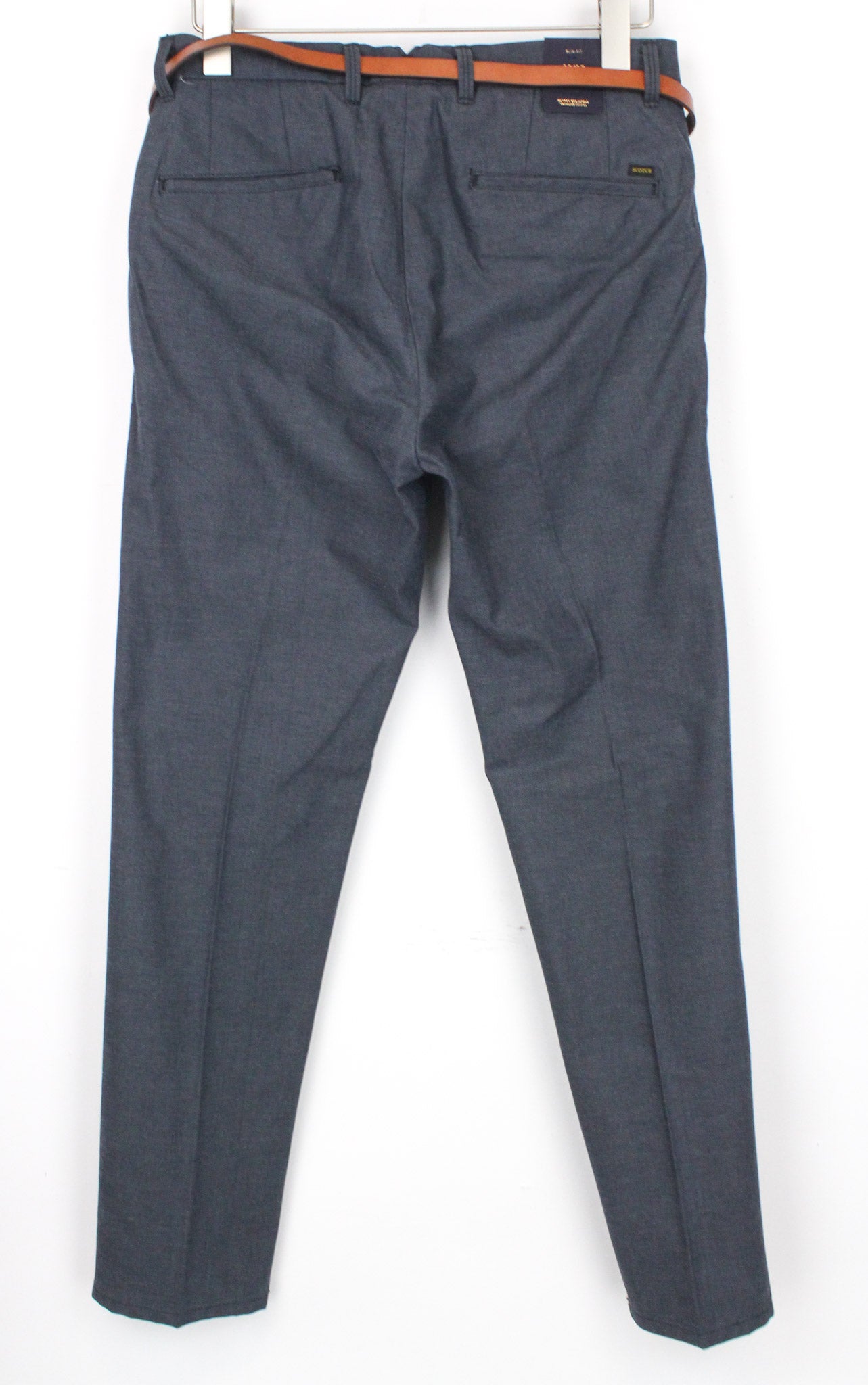SCOTCH & SODA Stuart W30/L32 Slim Pleated Grey Chino Non-Stretch Pants
