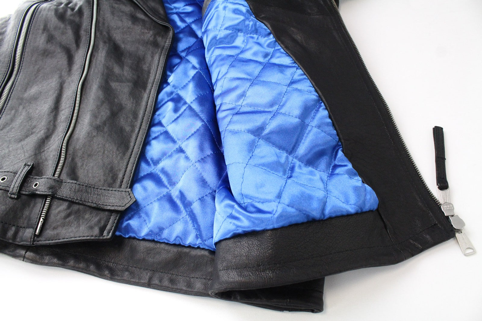 REPLAY Black Leather Jacket XL Men's Lined Biker Zip-Up Classic RRP499