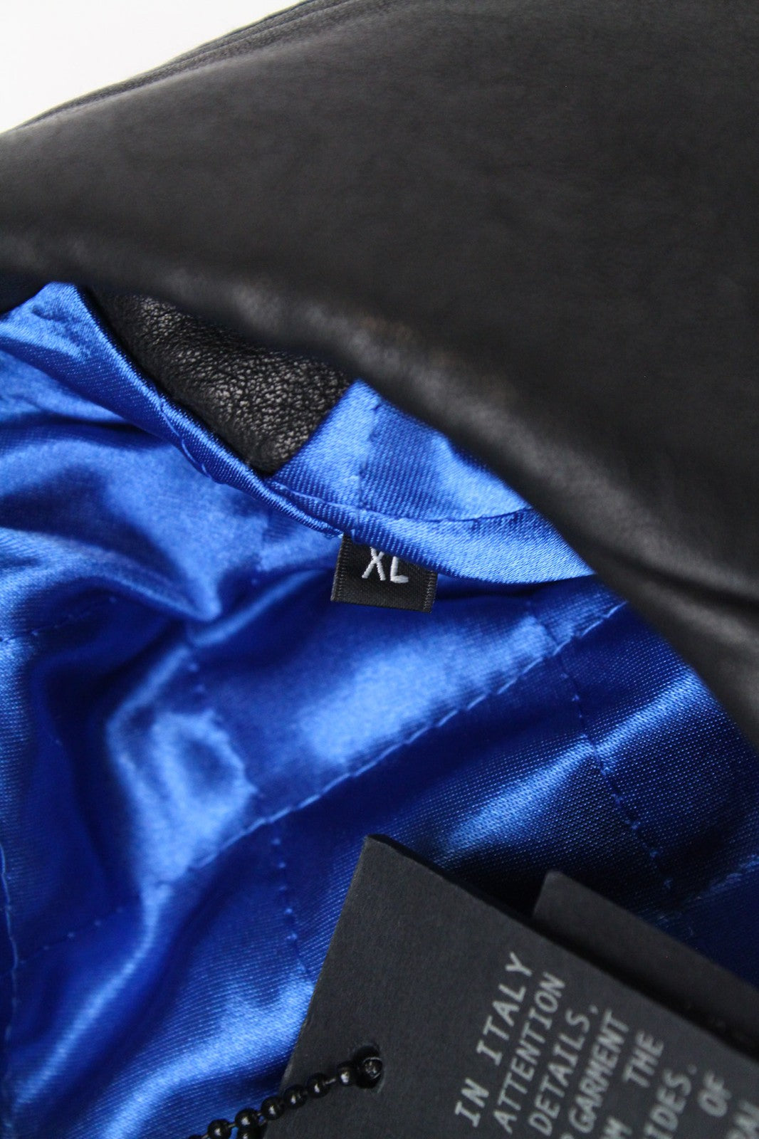 REPLAY Black Leather Jacket XL Men's Lined Biker Zip-Up Classic RRP499