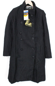 DESIGUAL Innocense Women's Coat 28 Jacquard Black Wool Designer Style