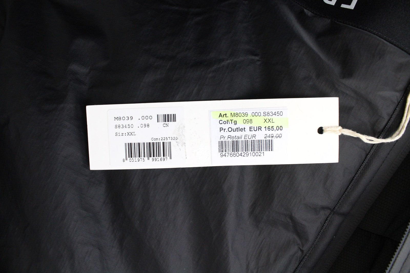 REPLAY Black Bomber Jacket 2XL Men's Lined Zip Logo Patched Ribbed Hem