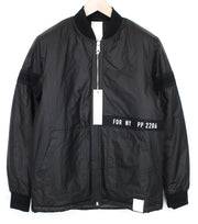 REPLAY Black Bomber Jacket 2XL Men's Lined Zip Logo Patched Ribbed Hem