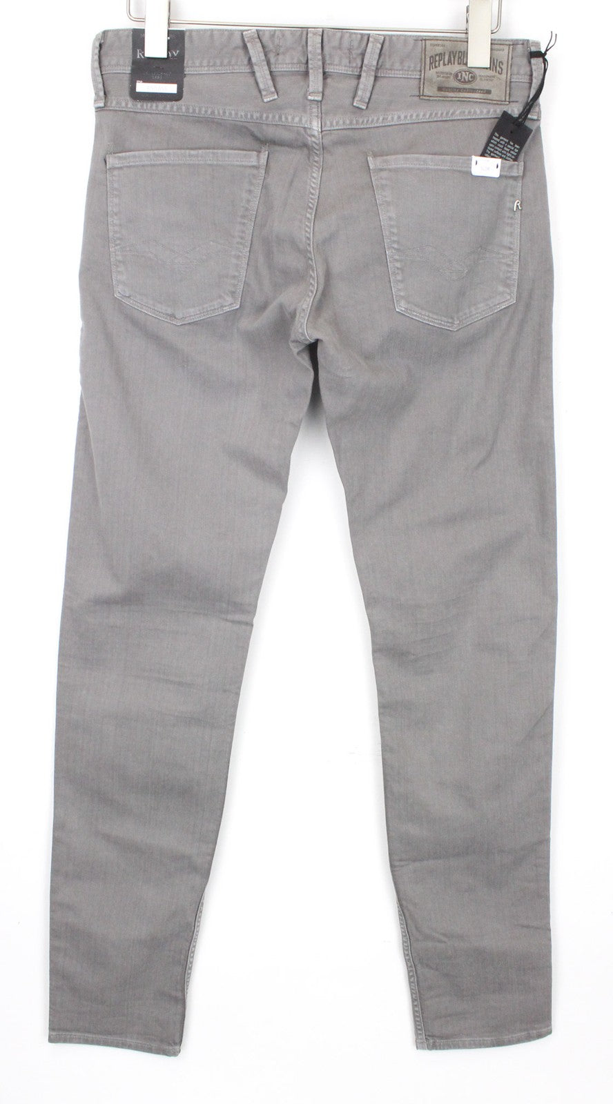 REPLAY Anbass Men's Jeans W31/L34 Grey Slim Cotton Denim 5-Pocket Stretch Fit