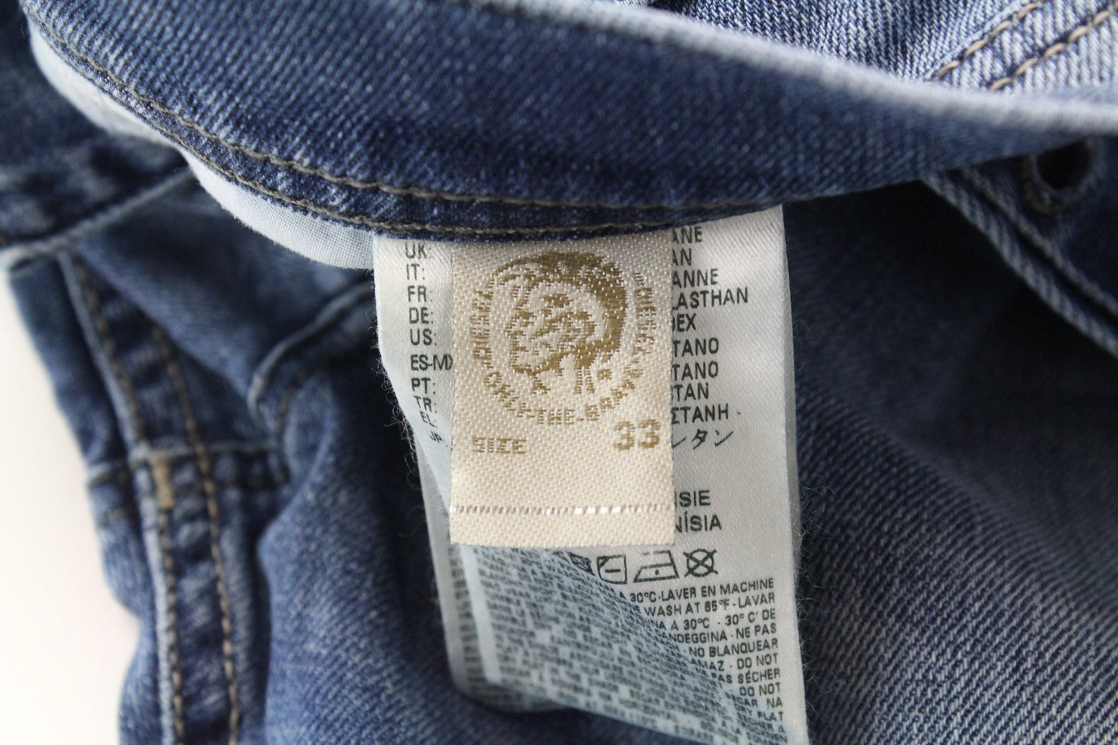 DIESEL Tepphar 0842H Men's Jeans W33/L32 Slim Blue Cotton Stretch Carrot Fit