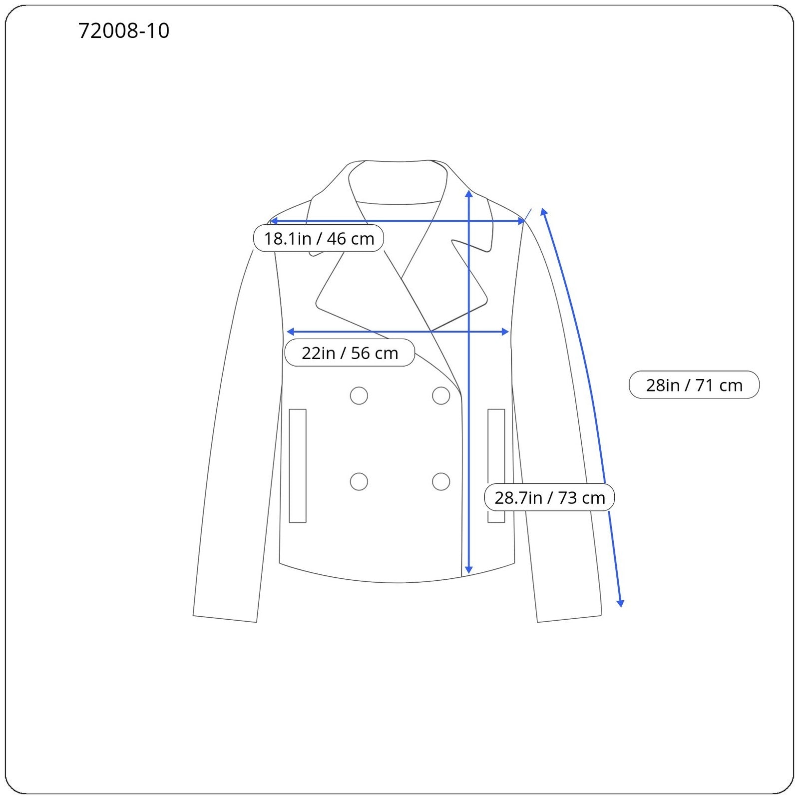 REPLAY Men's Jacket XL Navy Wool Blend Casual Double-Breast Lined Collared