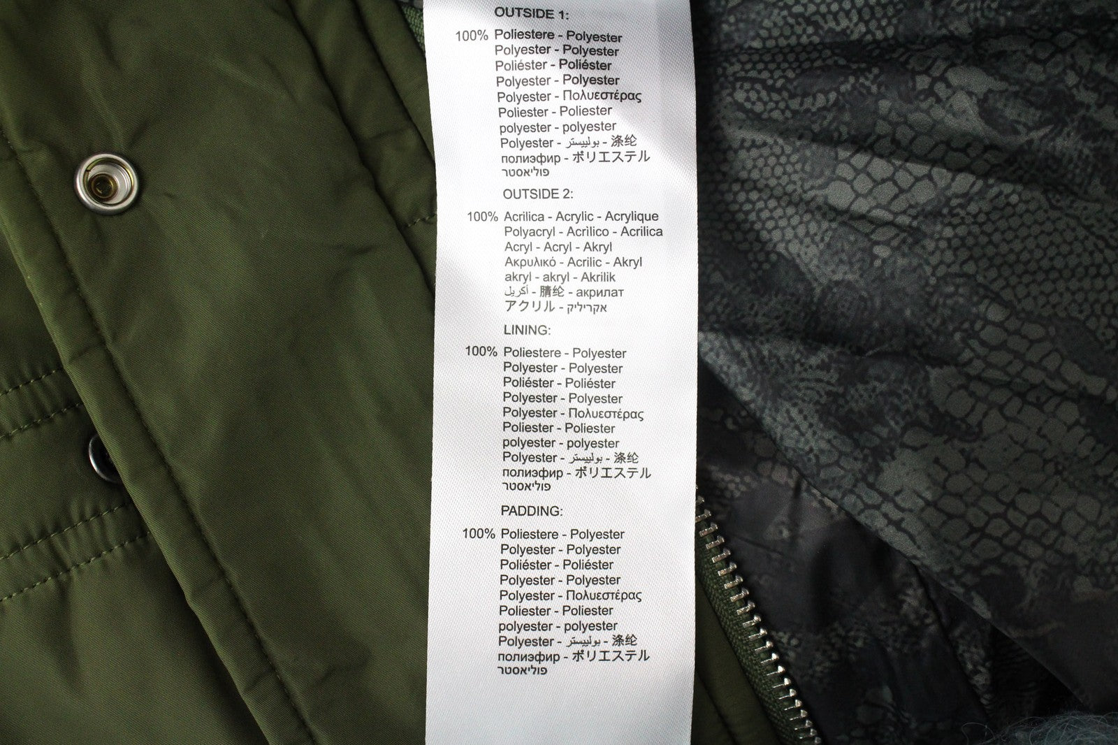 REPLAY Women's Hooded Parka M Green Faux Fur Zip Snap Lined Padded Jacket