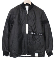 REPLAY Men's Jacket L Black Lined Padded Bomber with Zipper Front Closure