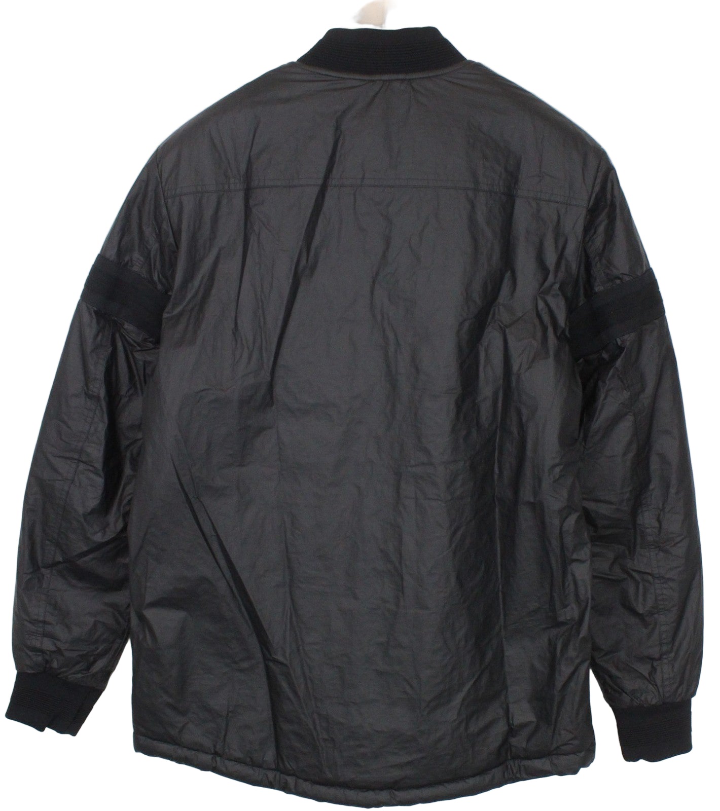 REPLAY Men's Jacket L Black Lined Padded Bomber with Zipper Front Closure
