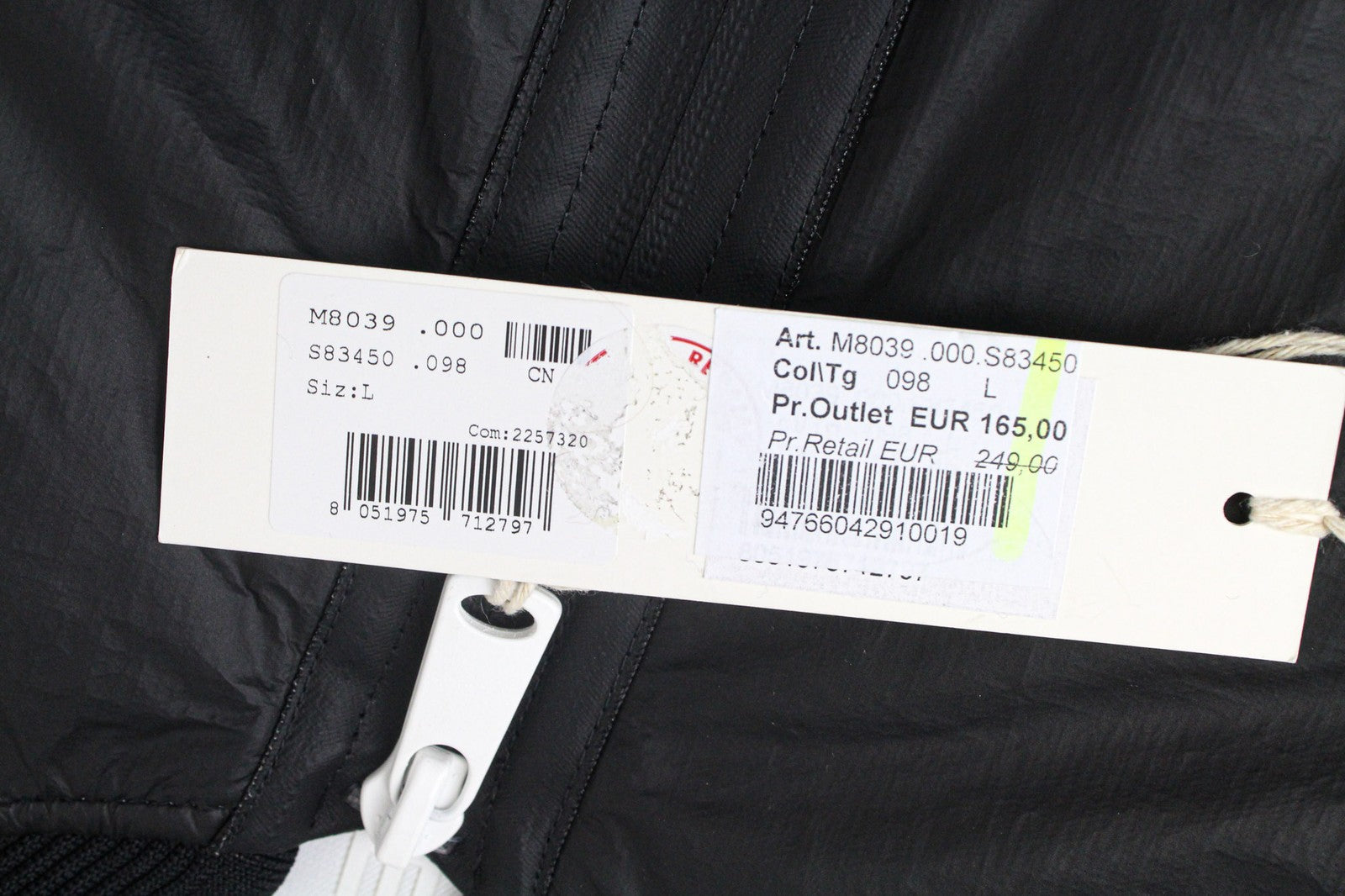 REPLAY Men's Jacket L Black Lined Padded Bomber with Zipper Front Closure