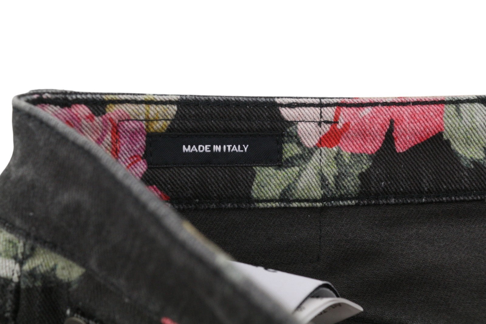 R13 Kick Fit Women Jeans 27 Rose Print Slim Straight Fit Ankle Cropped Zip Fly