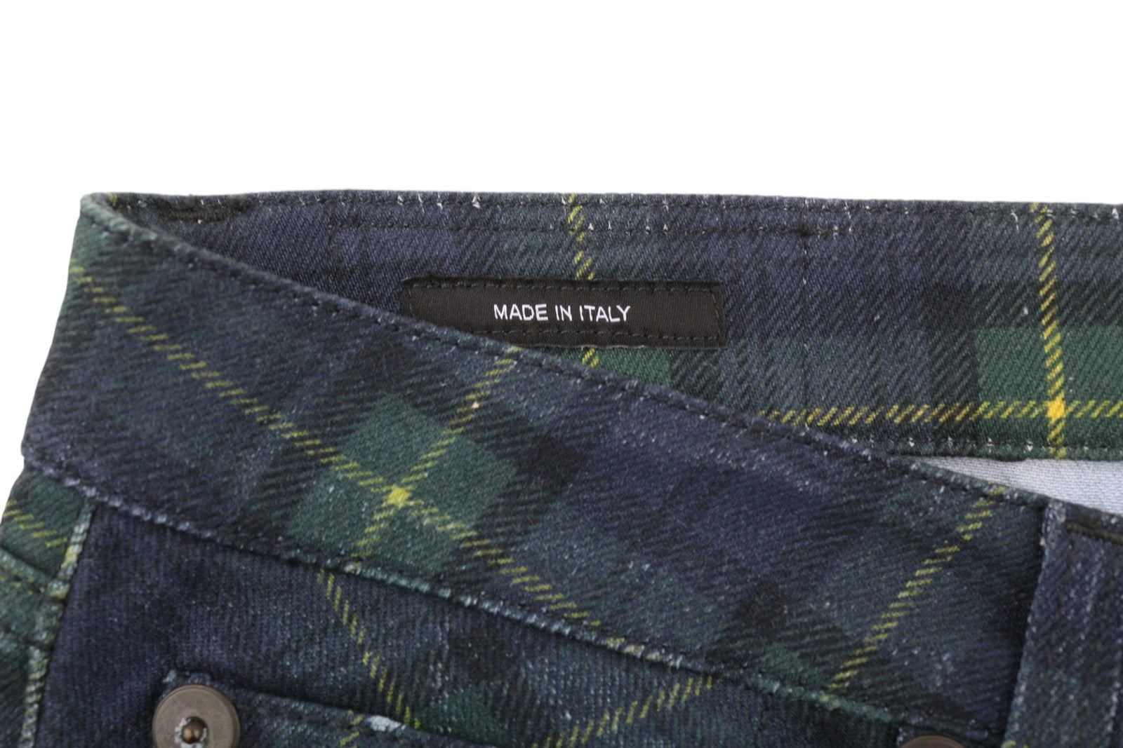 R13 Kick Fit Women Trousers 27 Printed Tartan Slim Straight Fit Ankle RRP€599