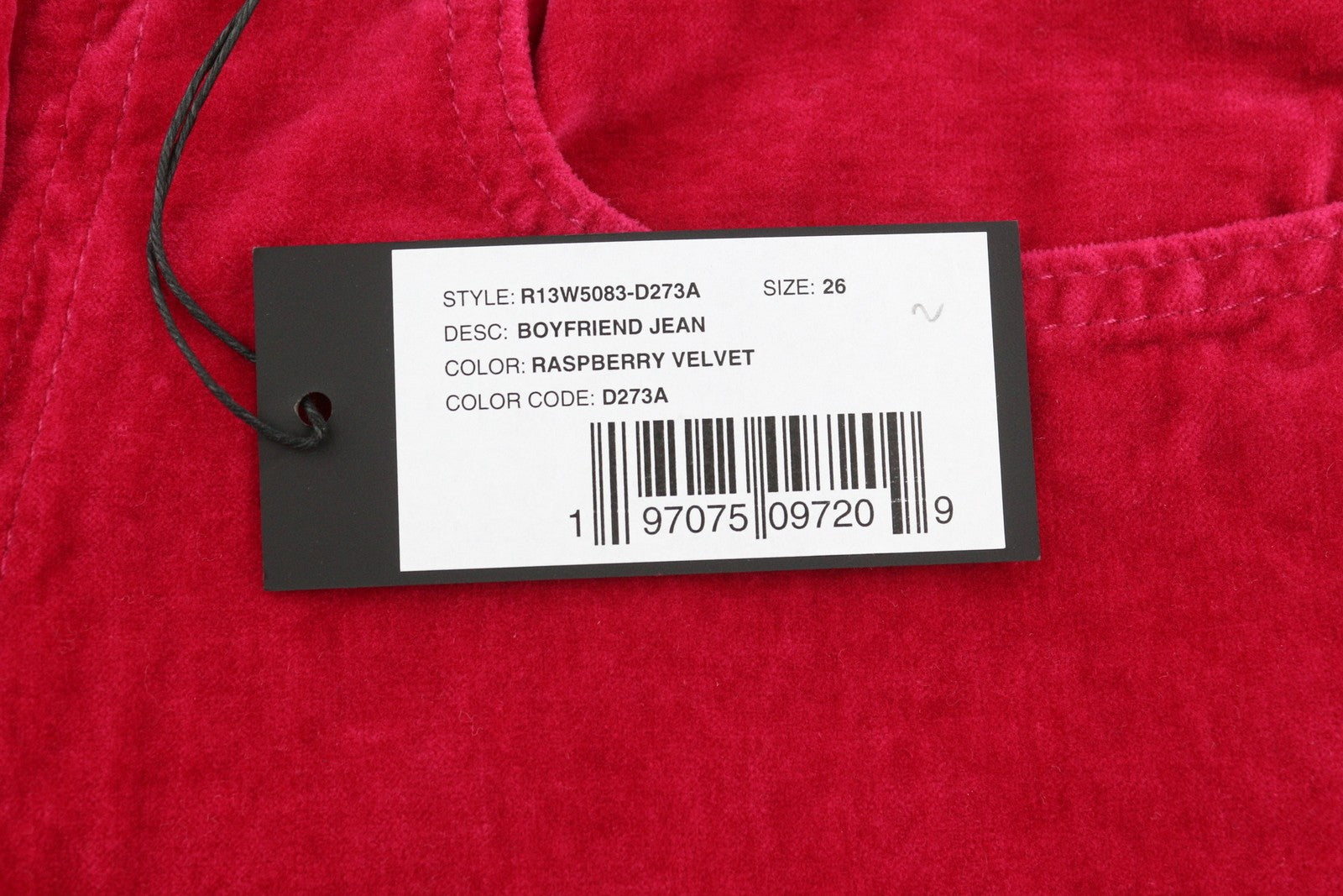 R13 Boyfriend Women Trousers 26 Raspberry Velvet Linen Blend Ankle Cropped Zip