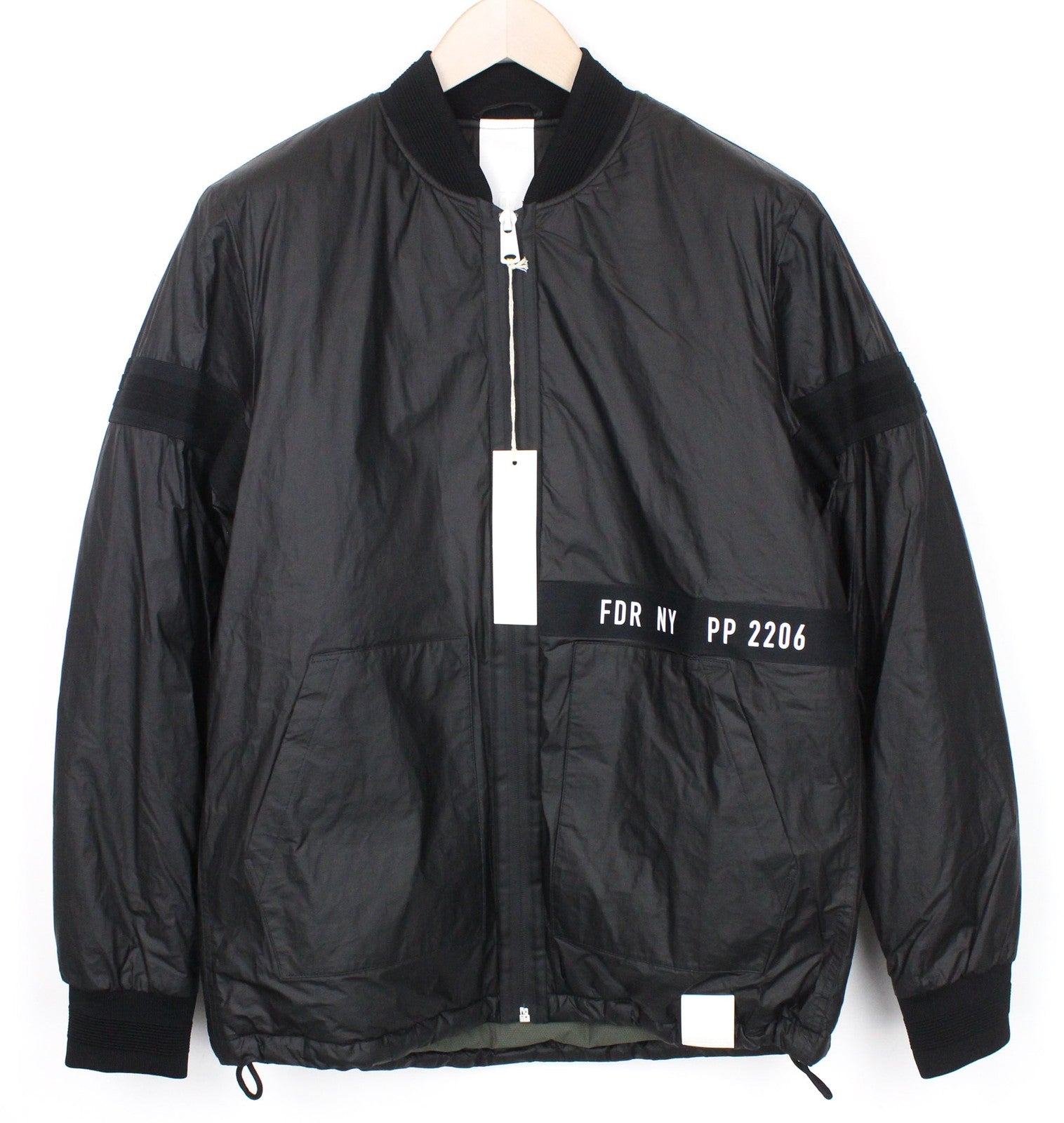 REPLAY Men's Bomber Jacket L Black Lined Single-Breast Padded Casual Coat