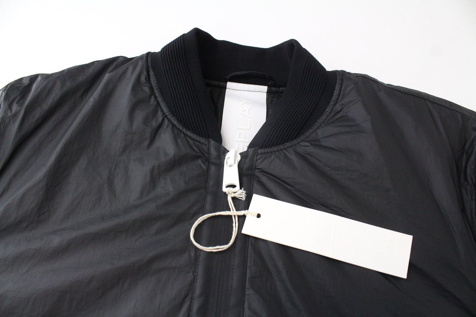 REPLAY Men's Bomber Jacket L Black Lined Single-Breast Padded Casual Coat