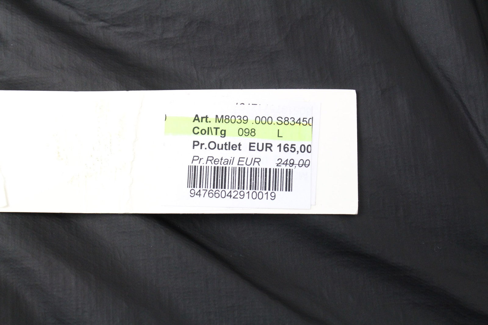 REPLAY Men's Bomber Jacket L Black Lined Single-Breast Padded Casual Coat