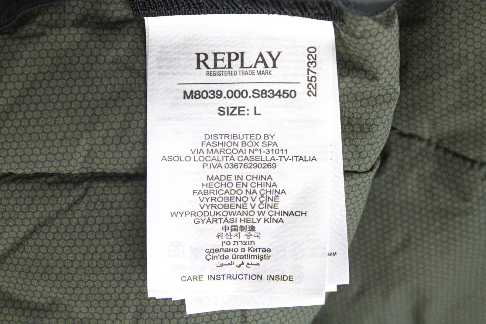 REPLAY Men's Bomber Jacket L Black Lined Single-Breast Padded Casual Coat