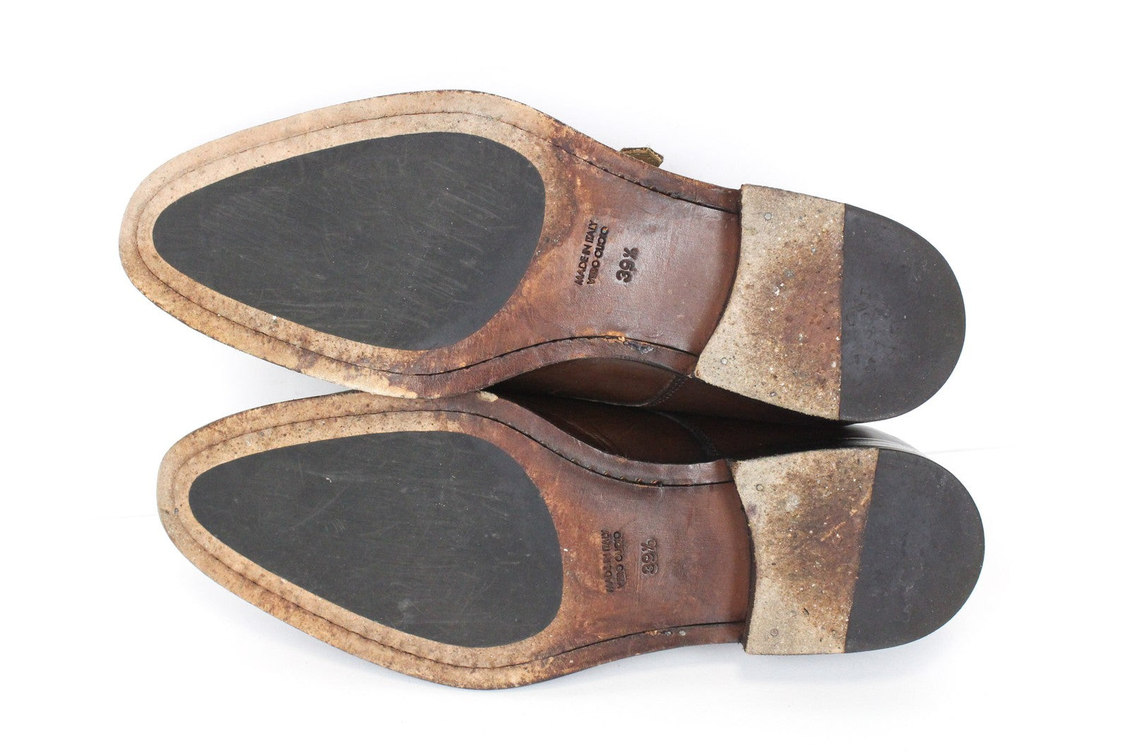 SUITSUPPLY Men's Shoes EU39.5 Brown Leather Low-Top Double Buckle Formal Style