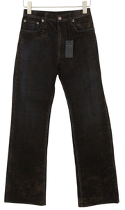 R13 Jean Women Jeans 27 Flocked Brown High Rise Straight Fit Zipper RRP€699