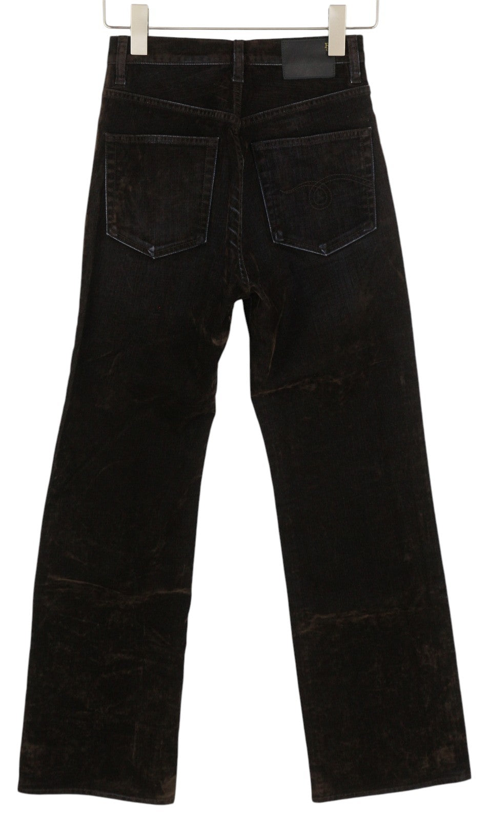 R13 Jean Women Jeans 27 Flocked Brown High Rise Straight Fit Zipper RRP€699