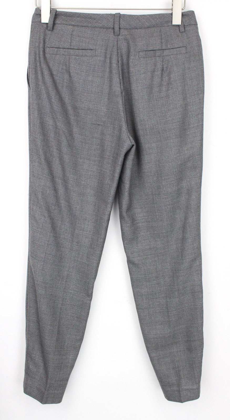 SUISTUDIO Women's Trousers UK12R Grey Wool Pleated Smart Tailored Formal Pants