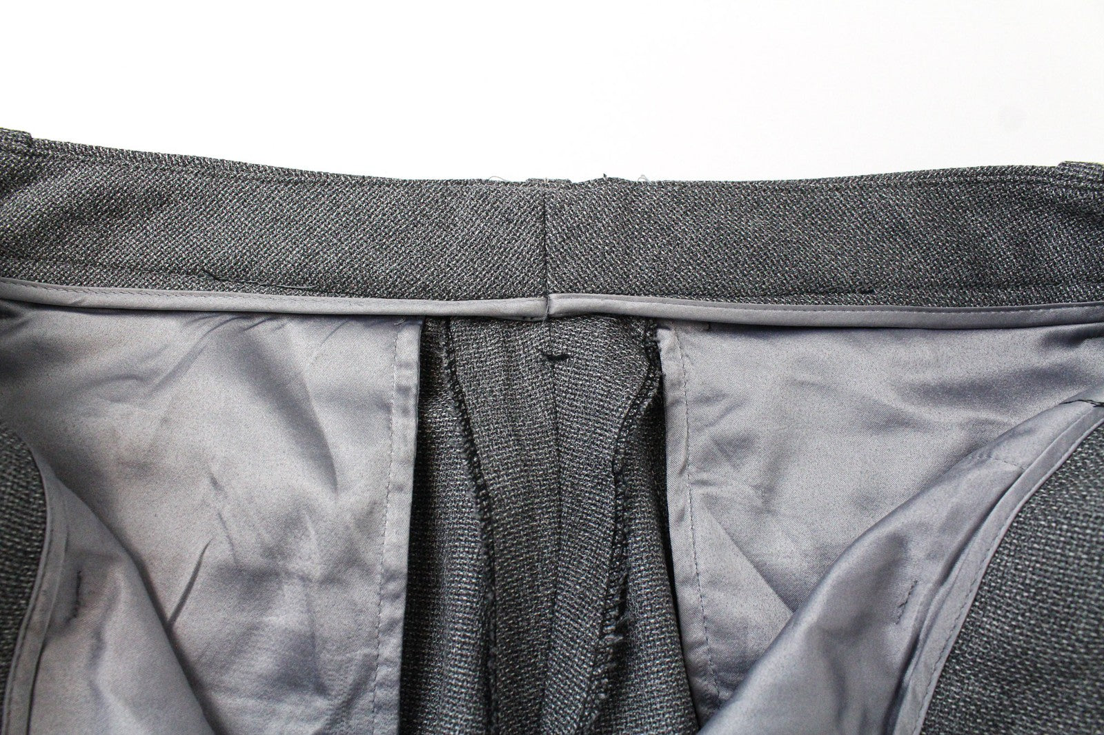 SUISTUDIO Women's Trousers UK12R Grey Wool Pleated Smart Tailored Formal Pants